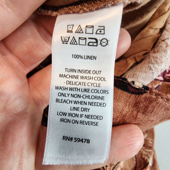 Tahari NEW 100% Linen Wide Leg Crop Pants Breezy Boat Pant Paisley Print sz Lg - Picture 7 of 12